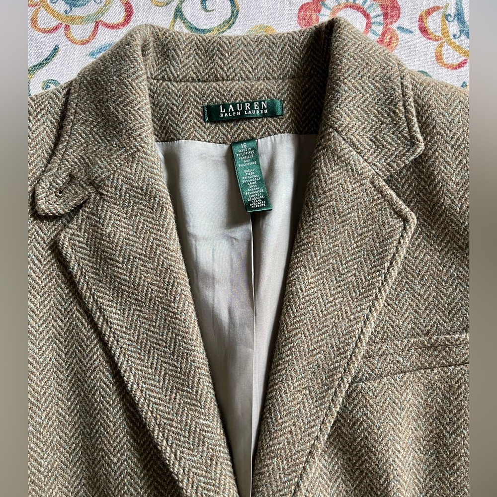 Vintage Lauren Ralph Lauren Green Label Wool Jacket/Blazer Size 16 EUC - Picture 4 of 12